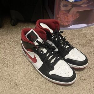 Nike Air Jordan 1 Mid, Men’s Size US 14D, “Black Gym Reds” Athletic Shoes